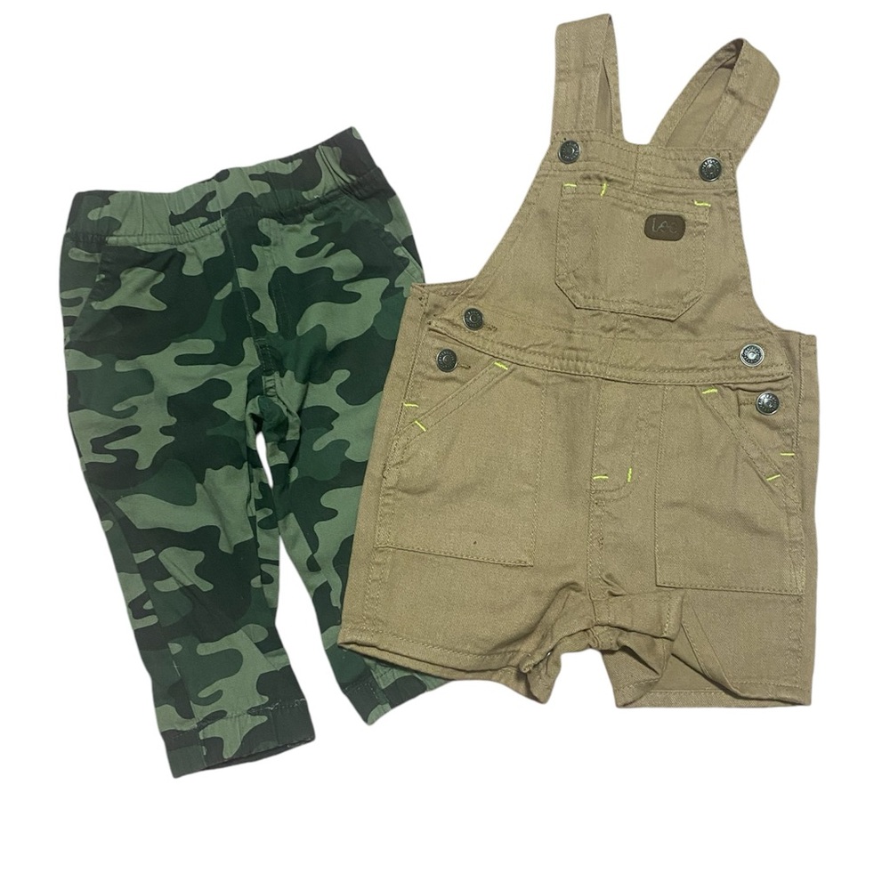 12 month overall & camo pants
